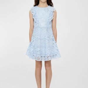 Elegant Blue Lace Kids Dress